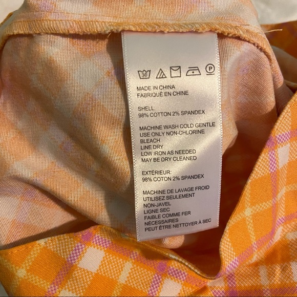 Urban Outfitters Orange Plaid Super High Rise Trouser Retro Y2K Pants - Picture 5 of 5